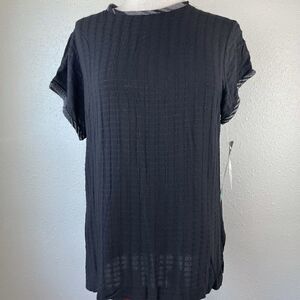 NWT AmyJess Black Short Sleeve Top Size S